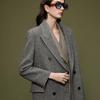 Langzi Women's Wang Churan Style Double-Breasted Wool Coat