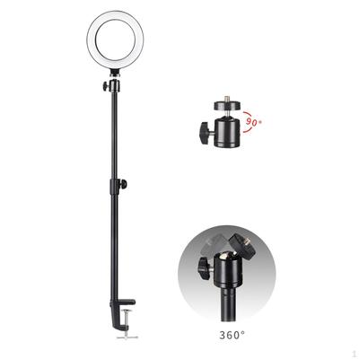 Desk Camera Mount Stand, 17.7-28.3 Inch Tabletop Adjustable Aluminum Light Stand for