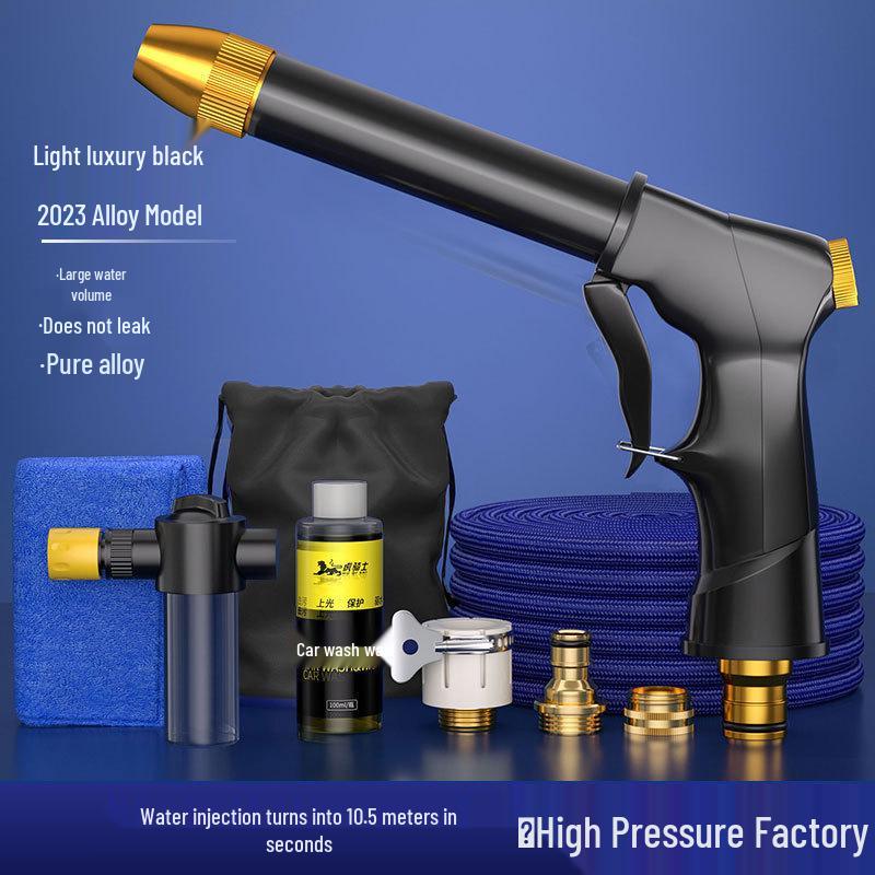High-Pressure Retractable Spray Gun for Household Water Hose - Ideal for Car Wash and Garden Use