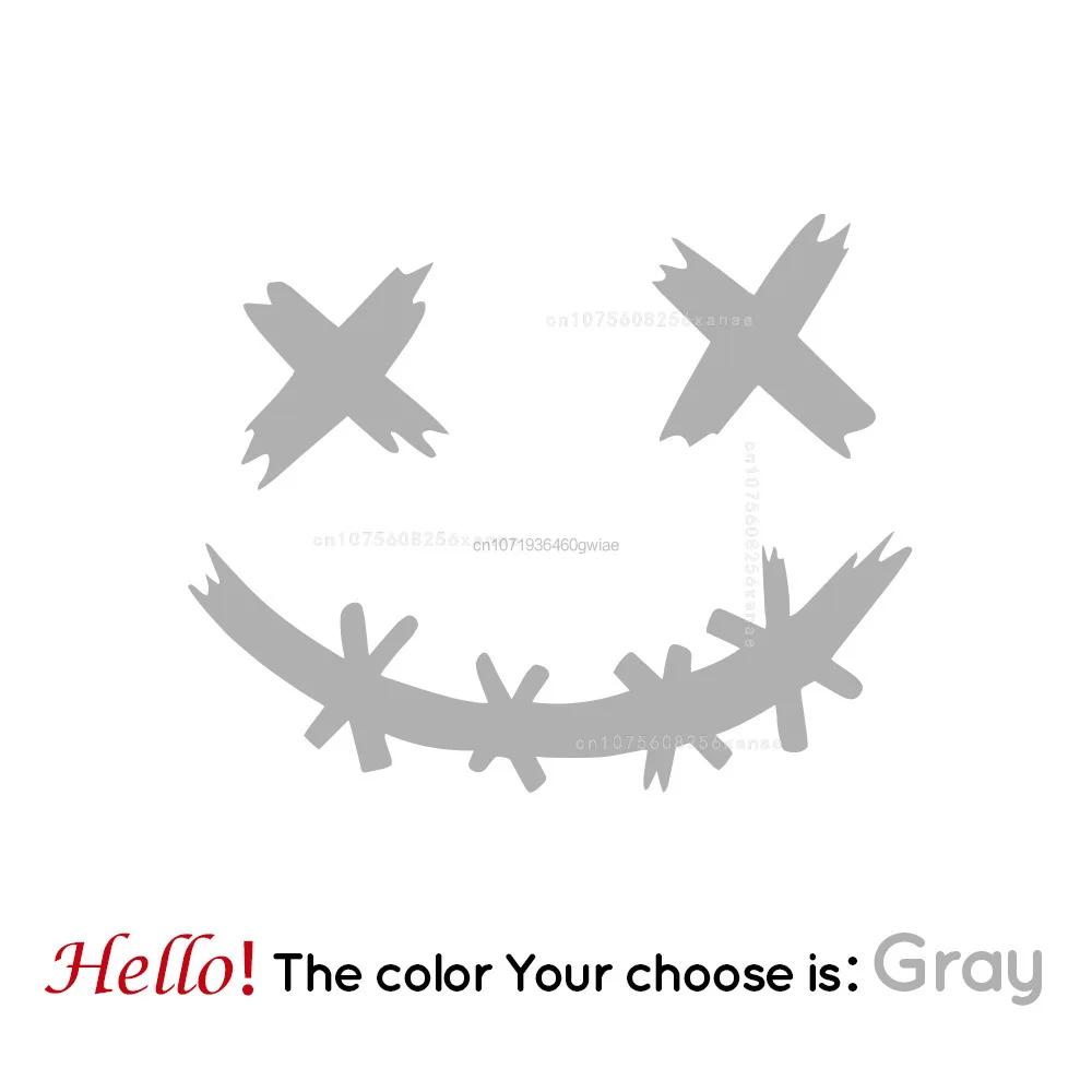 Motorcycle Helmet Stickers Car Reflective Waterproof Smile Face Decal Motocross Auto Rear Window Personalized Stickers