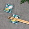 Stylish Kutani Ware Pair Chopstick Rest Hyottoko and Okame Ceramic Cutlery Made In Japan Set, Design, Rest,