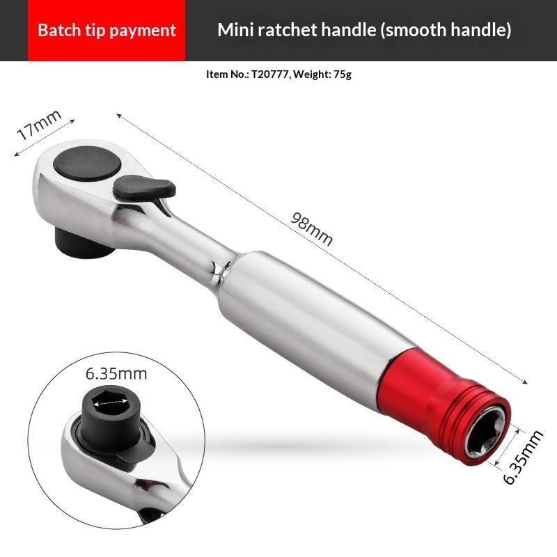 

2-in-1 Mini 1/4 Ratchet Double Head Fast Ratchet Wrench Double Ended Mini Socket Wrench Set Bicycle Workshop Hand Tools