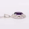 Amethyst & Citrine Pendant 925 Sterling Silver Rhodium Gemstone Jewelry Gift for Her