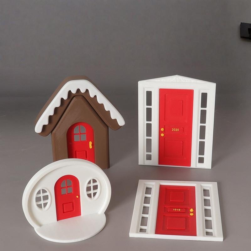 1Pcs Dollhouse Window Door Prop Mini Door Head Fence Courtyard Simulation Model Miniature Garden Scene Diy Furniture Decoration