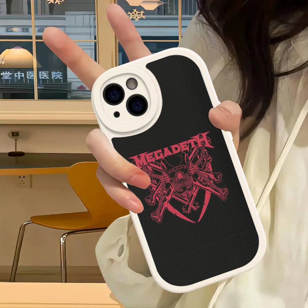 

Music Band M-Megadeth Phone Case For IPhone 11 12 13 14 15 16 Pro Max Plus Leather Cover iphone X