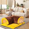 Soft Permeable Plush Pet Bed Small Animal Warm Bed House Cold Weather Cave for Small Pet Like Hamsters 6XDE