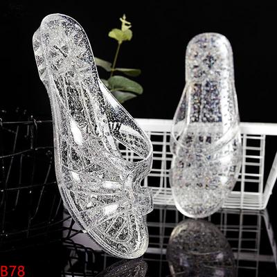 Mode Comemore 2024 Mode Slides Dames Jelly Schoenen Platte Transparante Sandalen Antislip Ronde Vrouwelijke Casual Schoen Vrouw Plastic Sandaal
