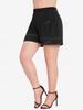 Rosegal Plus Size High Waist Topstitching Wide Leg Shorts