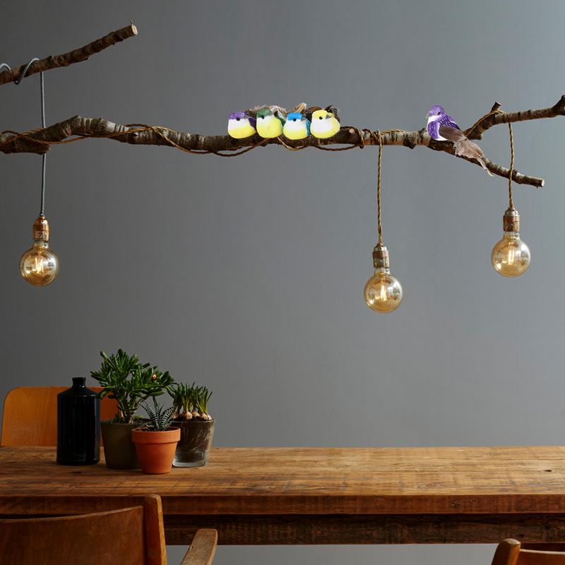 Artificial Birds 12X Christmas Tree Decorations With Feather Tail Realistic Bird Clip On Ornaments For Outdoor Garden Patio Tree