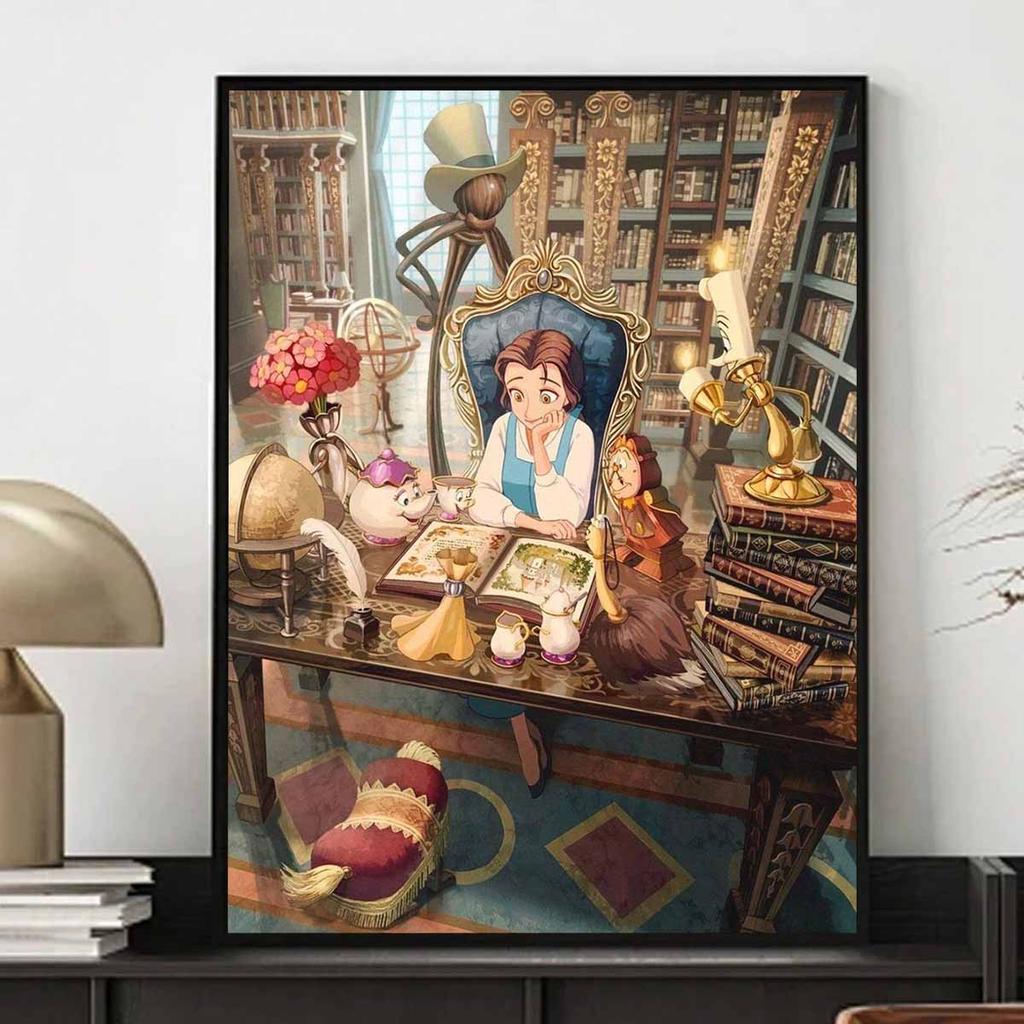 DIY Diamond Painting The Princess Who Reads Books Cross Stitch Kit Mosaic Art Diamond Painting Full Circle Diamond Home Decoration