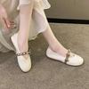 French explosion shallow mouth pearl fastener soft sole Doudou shoes girl spring and summer 2025 new fairy style bow