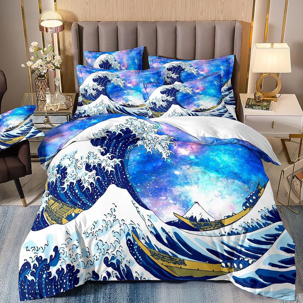 Japanese Scenery Art Bedding Set 3D Printed Crane Duvet Cover Set Single Double Twin King Size Teens Adults Mountain Exotic Art