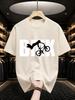 2026 New Pure Cotton Tshirt Bmx Bmx Rider Stunt Print Crew Neck Short Sleeve Casual Top