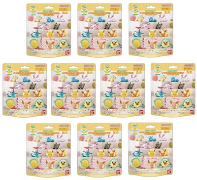 Bandai Bikkura Egg Pokemon Eevee Friends Figure Collection Relaxing Time X 10