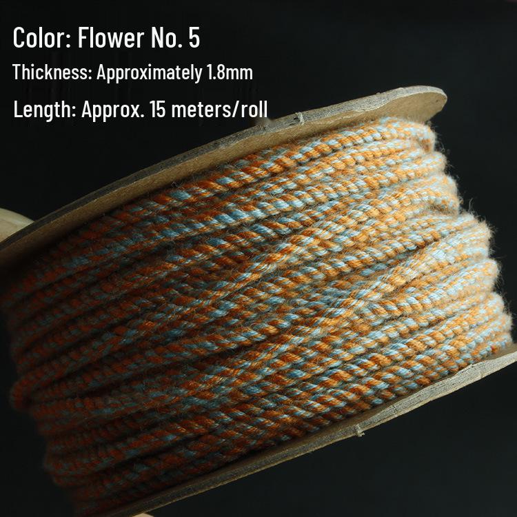 Multi-Color Hand-Twisted Cotton Rope for Beading and DIY Projects