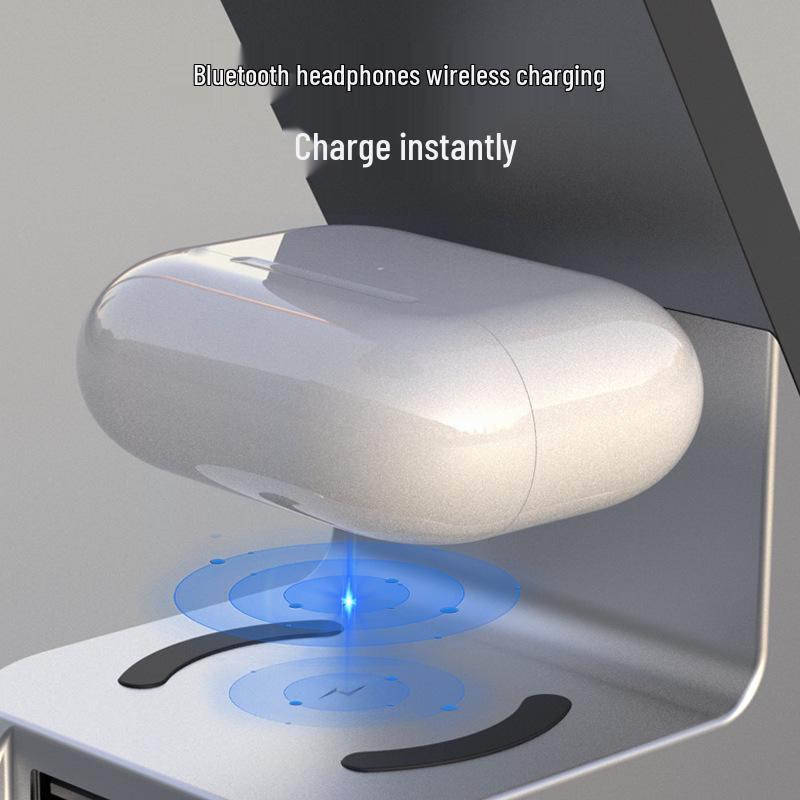 Sleek 6-in-1 Wireless Charger for Apple Watch, Earbuds & Phones - Fast Charging