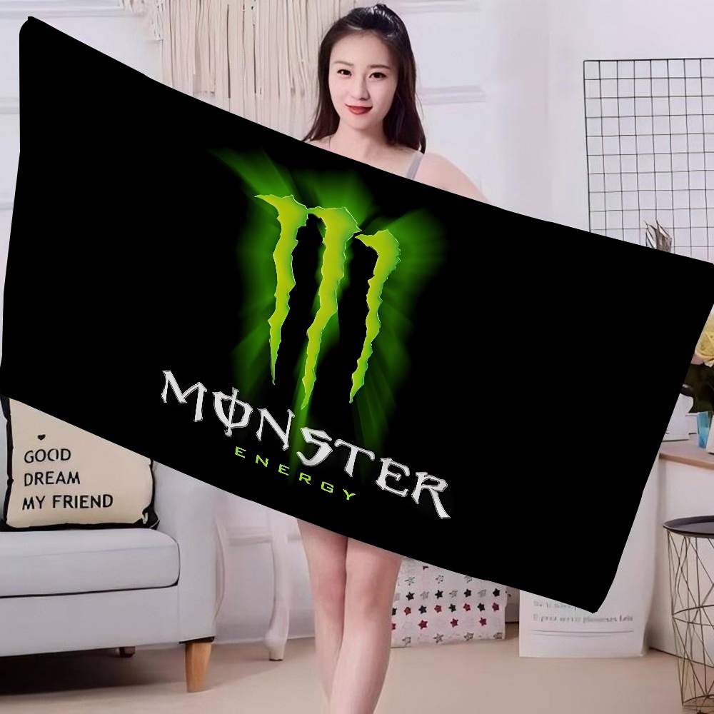M-MonsterS LOGO Energie Mikrofaser Decke Schnelltrocknende Strandtücher Übergröße Druck Super Saugfähige Pool Handtuchdecke 30x30cm