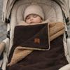 Warm Baby Blanket from Lamb for Stroller, Gondola Thick Winter Dark Brown