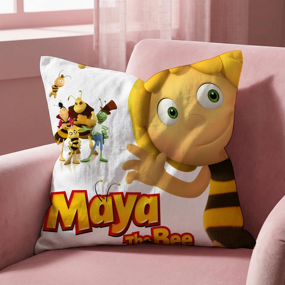 Maya the Bee Cushion Cover Multi-Scene Pillow Cover for Home & Car - Reversible, Soft & Durable for Daily Use