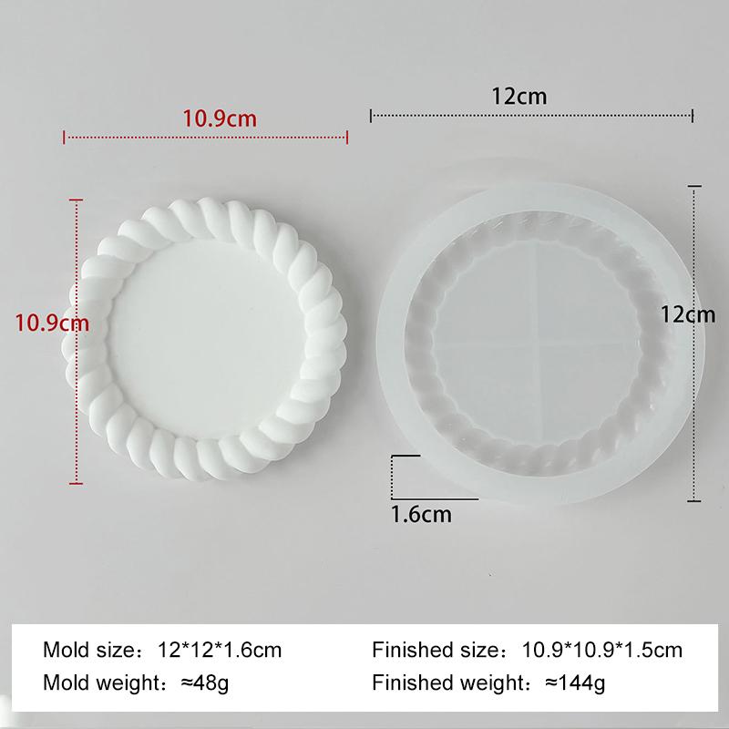 DIY Epoxy Resin Gypsum Storage Tray Silicone Mold Geometric Cloud Oval Heart Shaped Twisted Plaster Handmade Coaster Molds