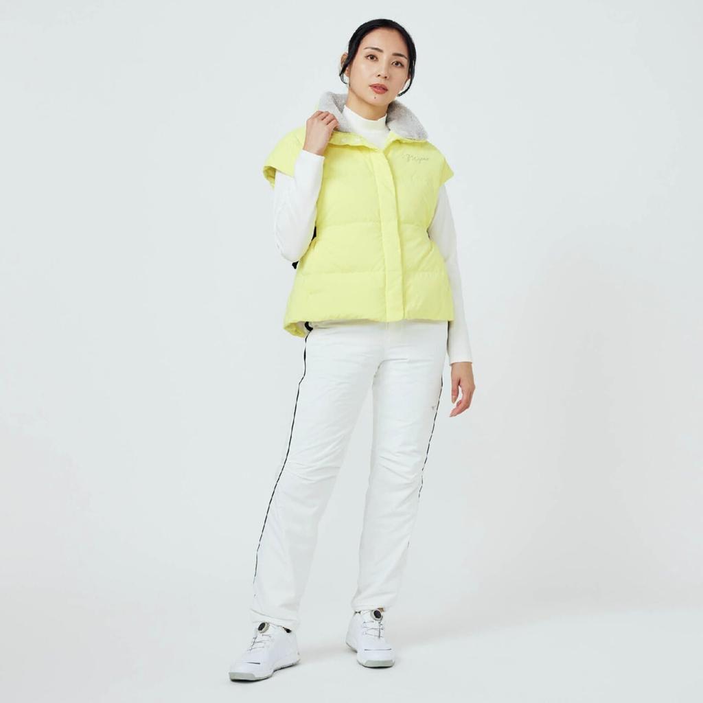 Mizuno Breath Thermo Bulky Down E2MEC702 Vest, Heat-Generating Material, Women's, Yellow,