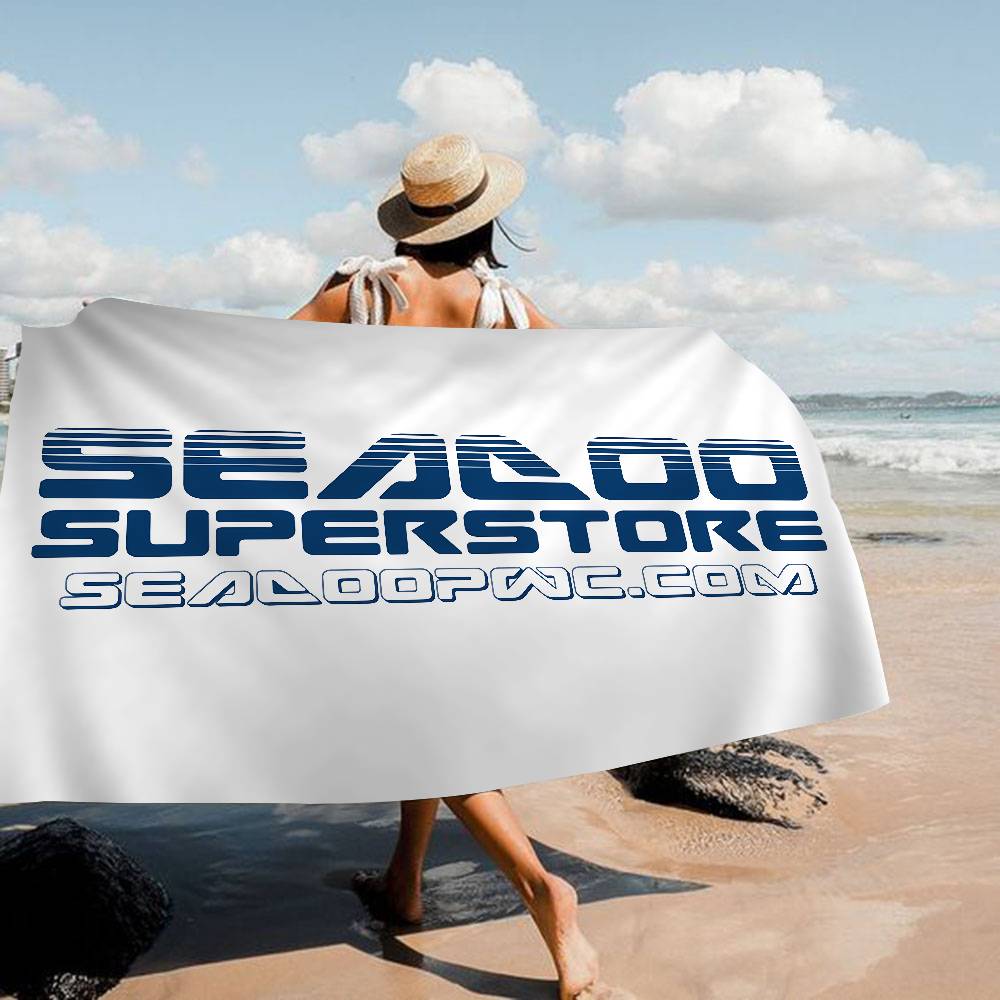S-Sea D-Doo Seadoo Mikrofaser Bedrucktes Strandtuch Bergsteigen Yoga Strand Schwimmen Laufen Saugfähiges Weiches Handtuch W30*H60(CM)