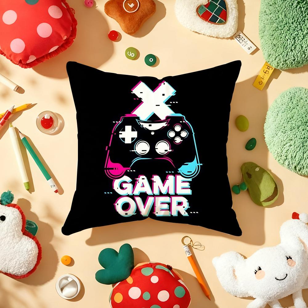 Gamer Forever Funny Best Pillow Case Plush Fabric Soft Double-Sided Printed Sofa Warm Winter Home Gift Cushion Cover