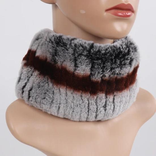 Hot Sale Winter Women Knitted Real Rex Rabbit Fur Scarf Natural Soft Rex Rabbit Fur Scarves Girls Warm Genuine Fur Headband