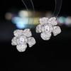 SUYU Women's Light Luxury Design Elegant Three-Dimensional Camellia Earrings Fashionable And Versatile Niche Design Earrings