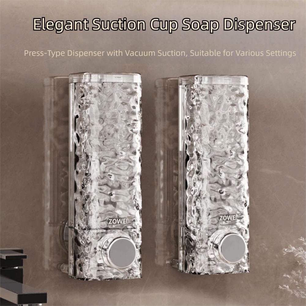 Manual Press Refillable Soap Jar Suction Cup Lotion Soap Container  Hotel Use