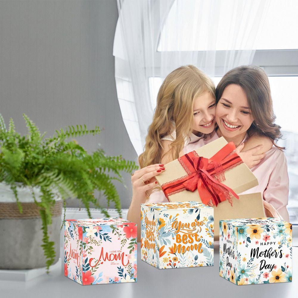 12pcs Colorful Snack Candy Boxes Cartoon Cookie Box Mother's Day Gift Boxes  Birthday Supplies