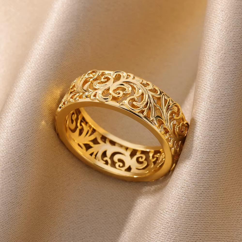 Fashionable Flower Ring, Copper Inlaid with Zircon and Full Diamond Ring, Ladies' Temperament Exquisite Jewelry