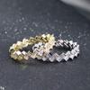 S925 Sterling Silver Wave Z-Shape Zircon Inlaid Fashion Ring for Women