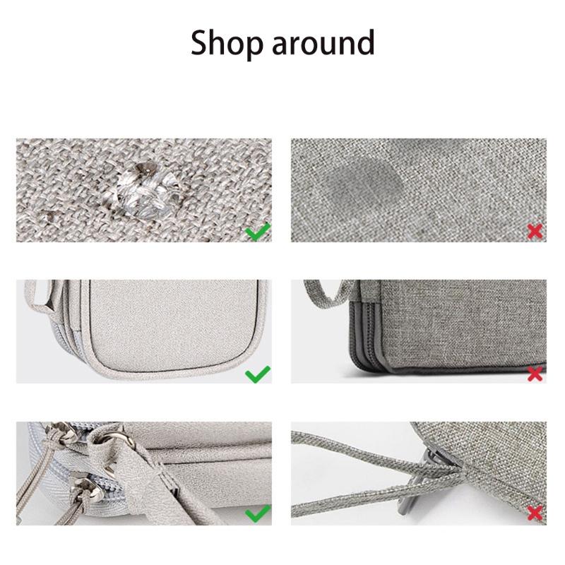 Multi-function Double Layer Storage Packet Suitable for Headphone/ Hard Disk/power Bank/Data Cable and Other Accessories