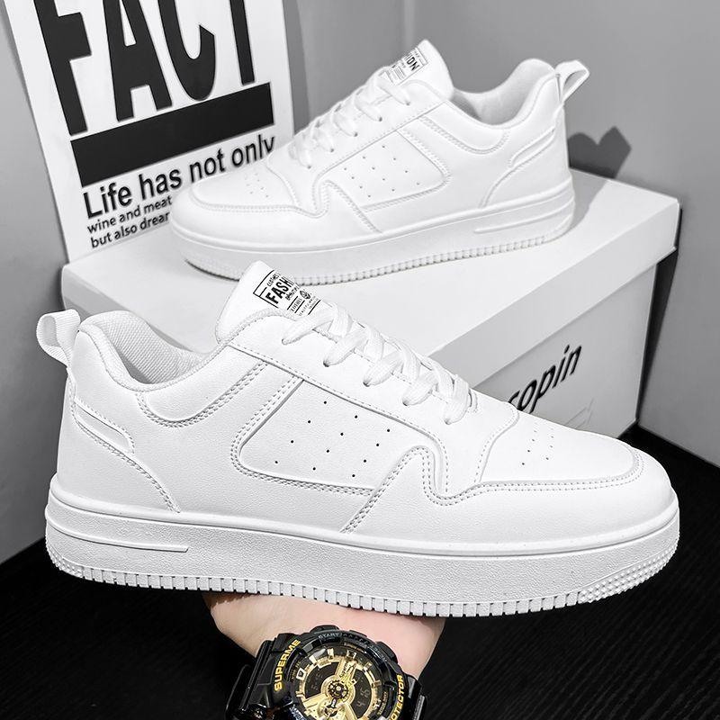 Men's Low-Top Running Shoes Spring 2026 Breathable Casual Sneakers Trendy White Shoes Comfortable Sporty Flat Footwear
