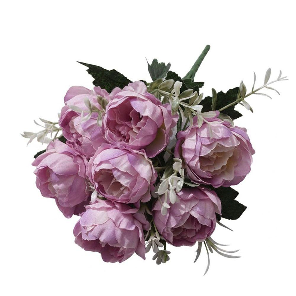 7 Heads Peony Artificial Flowers Multicolor Floral Arrangement Fake Peony Silk Petals Photo Props Simulation Peonies Bouquet