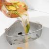 Coș de scurgere pentru chiuvetă de bucătărie din oțel inoxidabil Coș de scurgere triunghi pentru alimente, coajă de legume, filtru de ouă, organizator de depozitare, raft de bucătărie, rack de scurgere