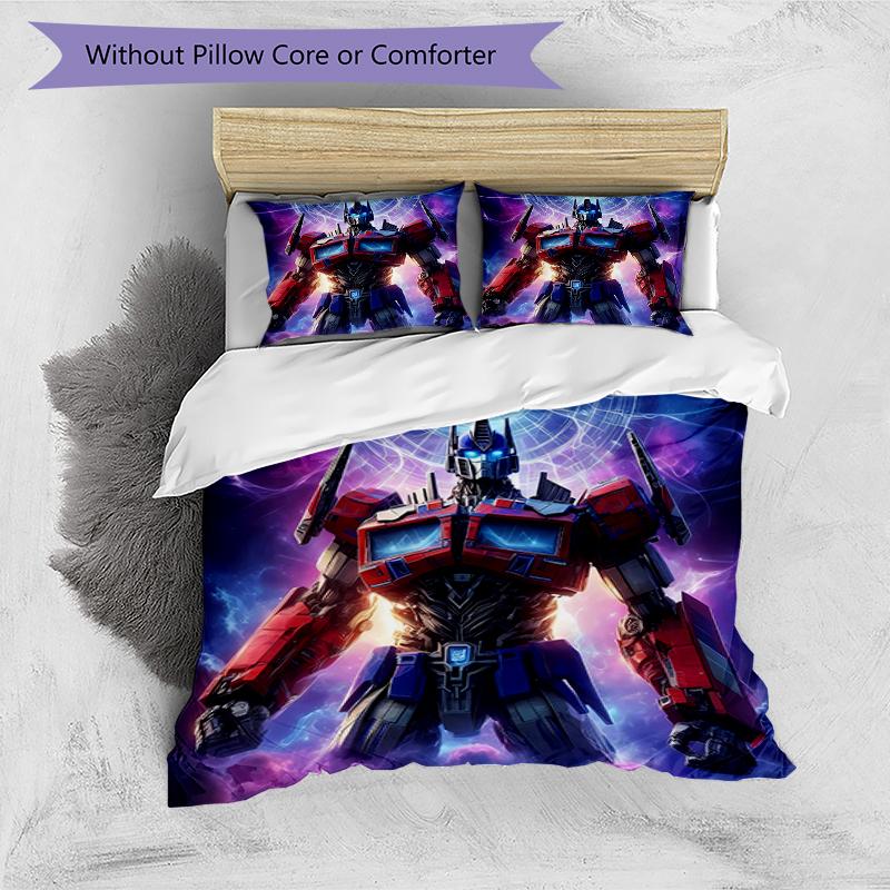 3pcs Transformers2 Design Cover Set - HD Printed Bedding with 1 Cover and 2 Pillowcases - Perfect for Home and Dorm Decor