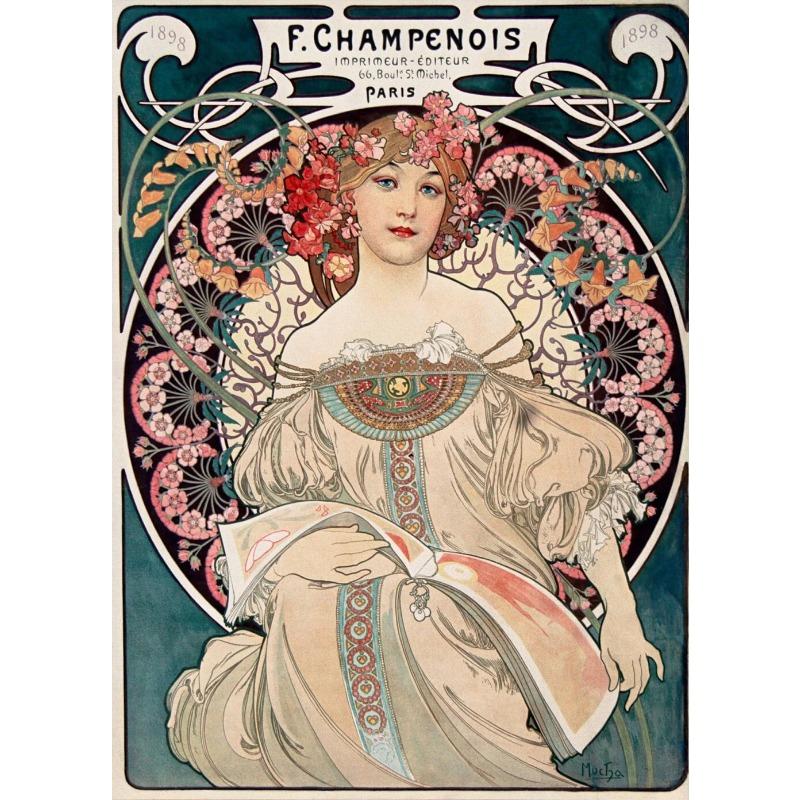 Vintage French Ads Woman Art Poster Portraits Nouveau Alphonse Mucha Canvas Painting Wall Prints Picture Room Home Decor