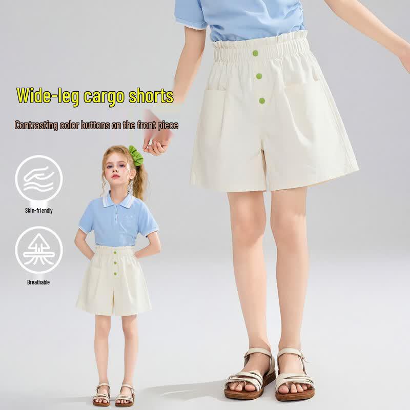 ASK JUNIOR Girls  Summer Breathable Cargo Shorts 160