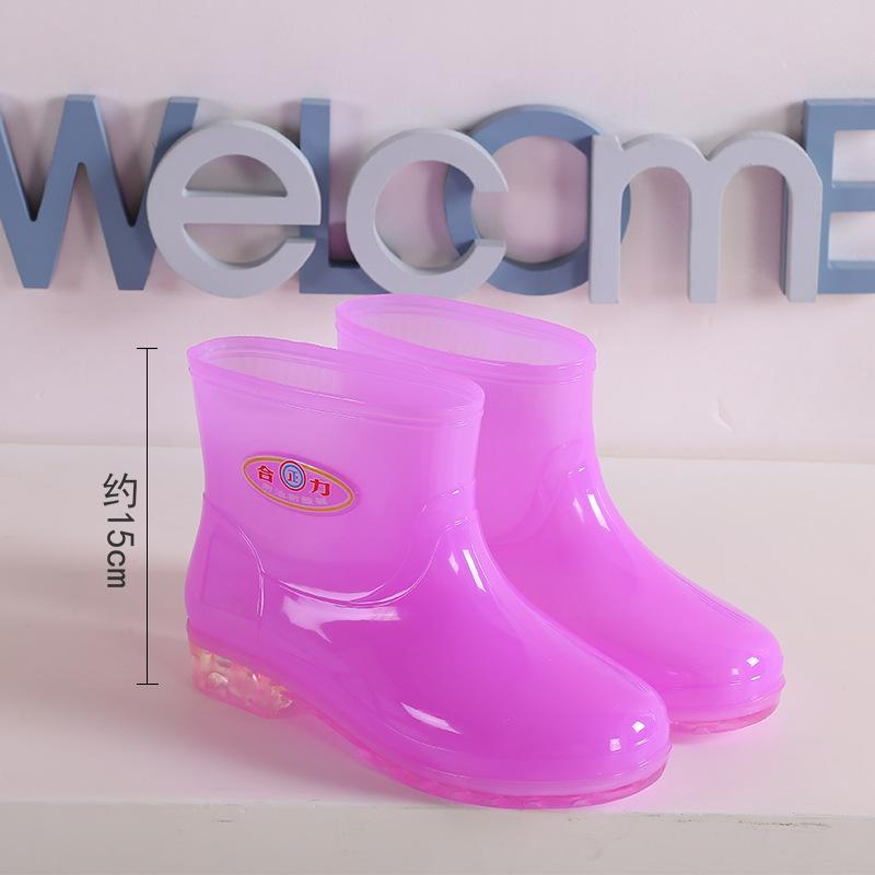 Long rain boots women's fashion rain shoes women's adult no lining high tube waterproof shoes quick-drying rubber shoes summer