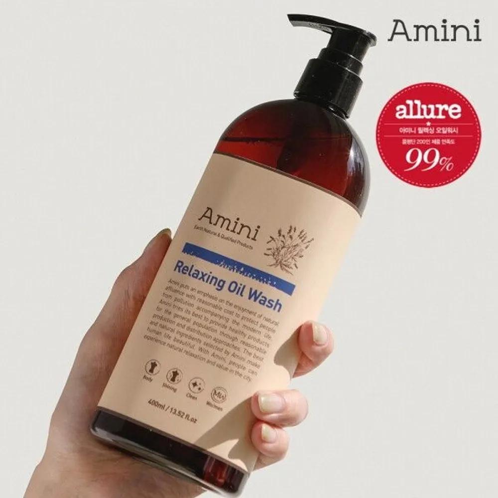 [Amini] Relaxing Oil Body Wash Baby Powder Scent 400ml 2 Pieces