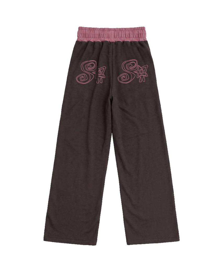 PAGESIISII Sisi Star Print Obi Color Block Sweatpants Pink
