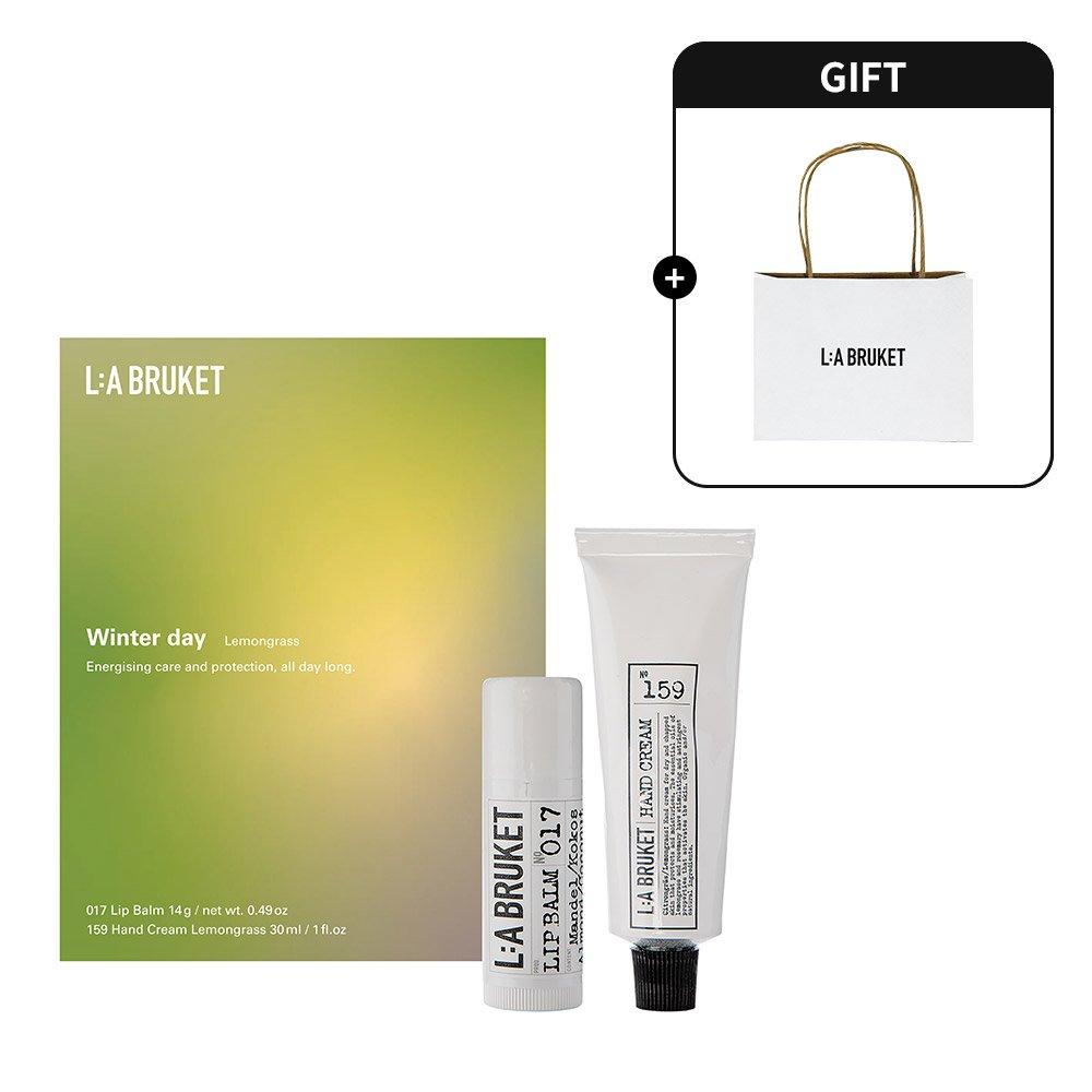 

[Lip Balm Almond/Coconut] 14g [Hand Cream Lemongrass] 30mL + Shopping Bag