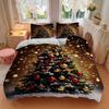 3pcs Christmas Tree Decoration Set with Red and Gold Ornaments - Includes One Quilt Cover and Two Pillowcases (No Core) - Festive Gift for Bedroom and