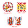 Carnival Circus Animals Decorations Banner Birthday Disposable Tableware Tablecloth Plate Cup Napkin Favors Party Supplie