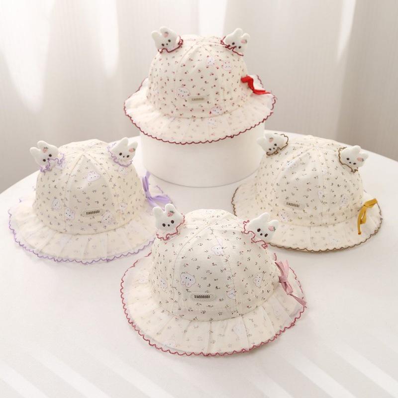 Adorable Mesh Floral Baby Girl Bucket Hat for Spring/Summer