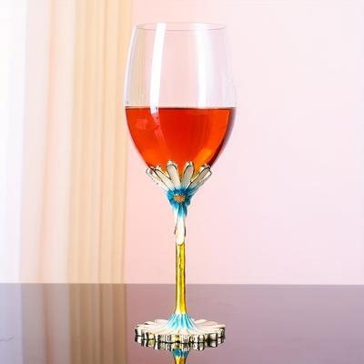 Elegantes florales handgefertigtes Glas Chrysanthemenform Rotweinglas, Weinglas, Weißwein