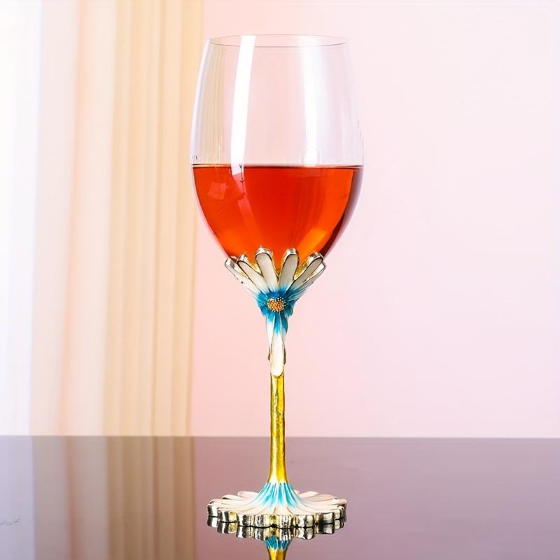 Elegant Floral Handmade Glass Chrysanthemum Shape Red Wine Glass, Wine Glass, White Wine