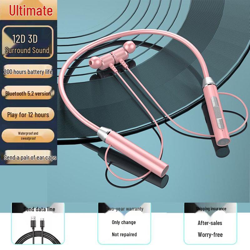 New Sports Wireless Bluetooth Neckband Headphones: High-Quality Sound & Super Long Battery Life for Running